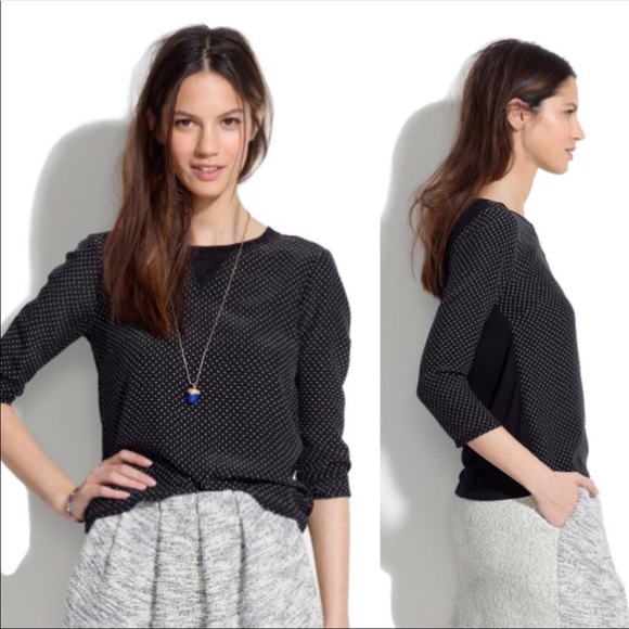 Madewell Tops - Madewell Silk-Front Tee In Hearts A5